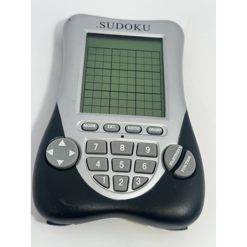 Sudoku Handheld Game Silver & Black Pre-owned